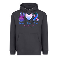 Smoke Peace love cure Thyroid Cancer Heavyweight Hoodie - NancyCooperArtShop