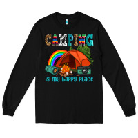 Black camping is my happy  place Long Sleeve Tee - AdoDesignShop