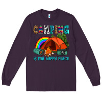 Plum camping is my happy  place Long Sleeve Tee - AdoDesignShop
