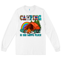 White camping is my happy  place Long Sleeve Tee - AdoDesignShop