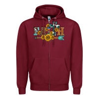 Burgundy western faith arrow sunflowers Zipper Hoodie - BarkalooDesign