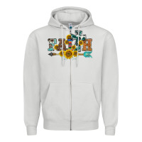 Dove Grey western faith arrow sunflowers Zipper Hoodie - BarkalooDesign