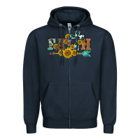 Navy western faith arrow sunflowers Zipper Hoodie - BarkalooDesign