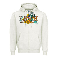 Oatmeal Heather western faith arrow sunflowers Zipper Hoodie - BarkalooDesign