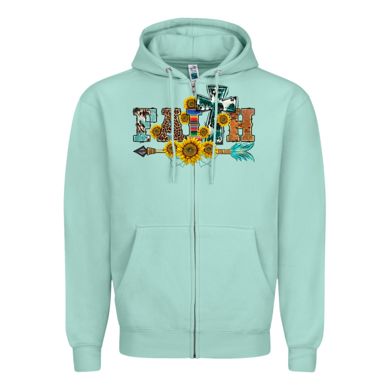 Western Faith Arrow Sunflowers Zipper Hoodie by BarkalooDesign | Teevron