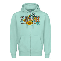 Seafoam western faith arrow sunflowers Zipper Hoodie - BarkalooDesign