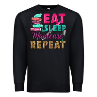 Black eat sleep manicure repeat Premium Sweatshirt - NancyCooperArtShop