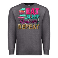Charcoal Heather eat sleep manicure repeat Premium Sweatshirt - NancyCooperArtShop