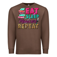 Chestnut eat sleep manicure repeat Premium Sweatshirt - NancyCooperArtShop