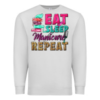 Dove Grey eat sleep manicure repeat Premium Sweatshirt - NancyCooperArtShop