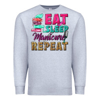 Heather Grey eat sleep manicure repeat Premium Sweatshirt - NancyCooperArtShop