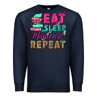 Navy eat sleep manicure repeat Premium Sweatshirt - NancyCooperArtShop