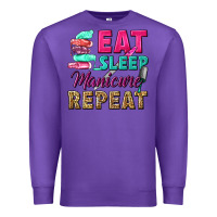 Purple eat sleep manicure repeat Premium Sweatshirt - NancyCooperArtShop