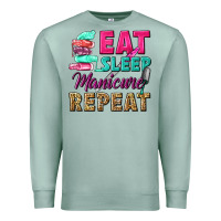 Seafoam eat sleep manicure repeat Premium Sweatshirt - NancyCooperArtShop