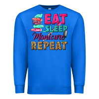 True Royal eat sleep manicure repeat Premium Sweatshirt - NancyCooperArtShop