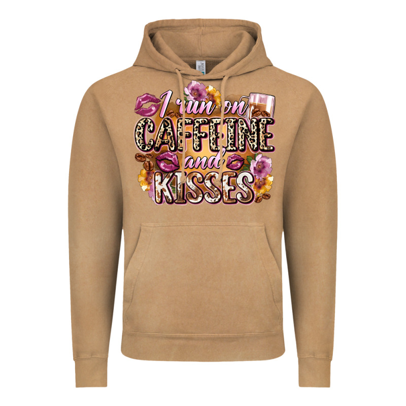 I Run On Caffeine And Kisses Vintage Hoodie by Zillion Design Studio | Teevron