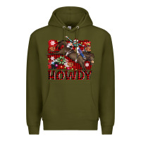 Army Green rodeo christmas howdy Premium Hoodie - AdoDesignShop
