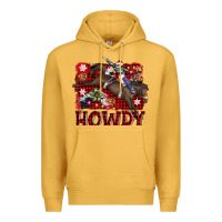 Mustard rodeo christmas howdy Premium Hoodie - AdoDesignShop