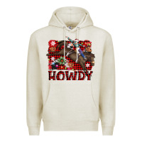 Oatmeal Heather rodeo christmas howdy Premium Hoodie - AdoDesignShop