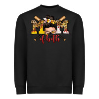 Black mom of both baseball and softball messy bun Heavyweight Sweatshirt - Zillion Design Studio