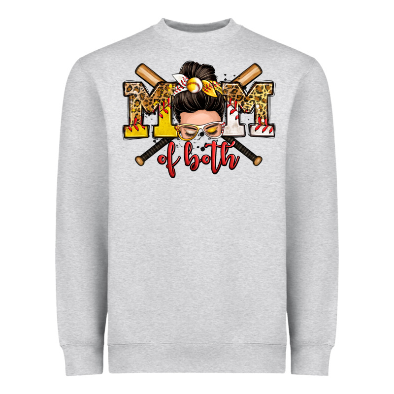 Mom Of Both Baseball And Softball Messy Bun Heavyweight Sweatshirt by Zillion Design Studio | Teevron