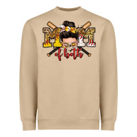 Mushroom mom of both baseball and softball messy bun Heavyweight Sweatshirt - Zillion Design Studio