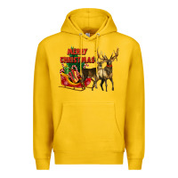 Lemon merry christmas two deers Premium Hoodie - LillyAllenDesigns