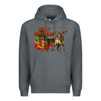 Rock merry christmas two deers Premium Hoodie - LillyAllenDesigns