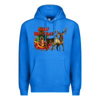 True Royal merry christmas two deers Premium Hoodie - LillyAllenDesigns