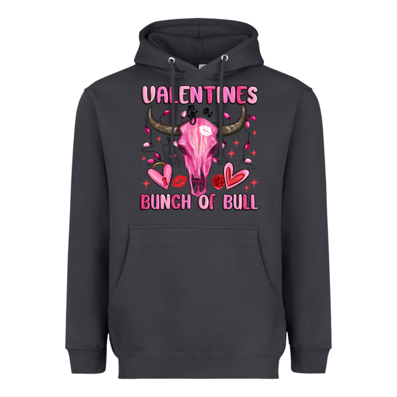 Valentines Is A Bunch Of Bull Heavyweight Hoodie by MaliasSmallBusiness | Teevron