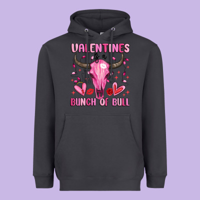 Valentines Is A Bunch Of Bull Heavyweight Hoodie Designed By Maliassmallbusiness