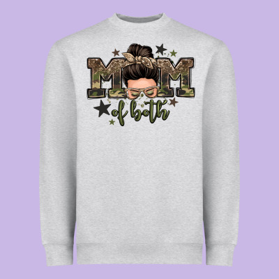 Mom Of Both Boys Messy Bun Heavyweight Sweatshirt Designed By Zillion Design Studio