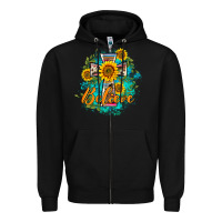Black western belive sunflowers cross Zipper Hoodie - BarkalooDesign