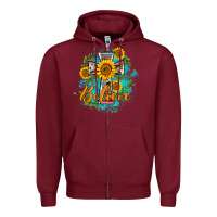 Burgundy western belive sunflowers cross Zipper Hoodie - BarkalooDesign