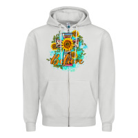 Dove Grey western belive sunflowers cross Zipper Hoodie - BarkalooDesign