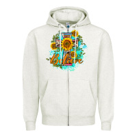 Western Belive Sunflowers Cross Zipper Hoodie | Teevron