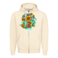 Sandshell western belive sunflowers cross Zipper Hoodie - BarkalooDesign