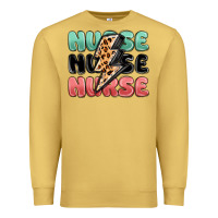 Antique Gold nurse leopard lightning bolt Premium Sweatshirt - MaliasSmallBusiness