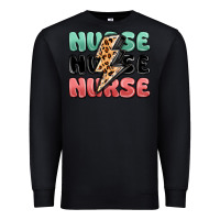Black nurse leopard lightning bolt Premium Sweatshirt - MaliasSmallBusiness