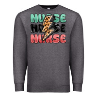 Charcoal Heather nurse leopard lightning bolt Premium Sweatshirt - MaliasSmallBusiness