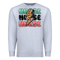 Heather Grey nurse leopard lightning bolt Premium Sweatshirt - MaliasSmallBusiness