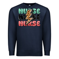 Navy nurse leopard lightning bolt Premium Sweatshirt - MaliasSmallBusiness