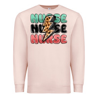 Pale Pink nurse leopard lightning bolt Premium Sweatshirt - MaliasSmallBusiness