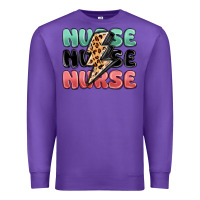 Purple nurse leopard lightning bolt Premium Sweatshirt - MaliasSmallBusiness