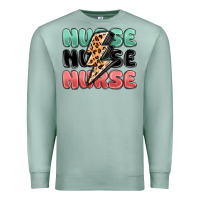 Seafoam nurse leopard lightning bolt Premium Sweatshirt - MaliasSmallBusiness