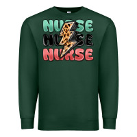 Sports Green nurse leopard lightning bolt Premium Sweatshirt - MaliasSmallBusiness