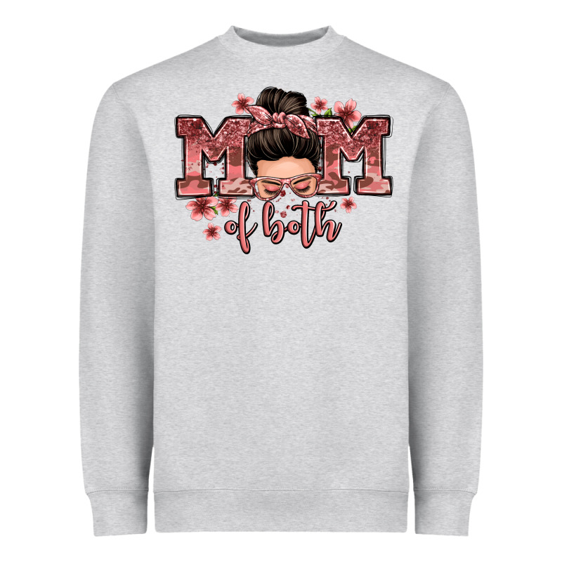 Mom Of Both Messy Bun Heavyweight Sweatshirt by Zillion Design Studio | Teevron