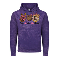 Cloud Purple peace love bulldog Vintage Hoodie - RanaPortraitStore
