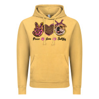 Vintage Mustard peace love bulldog Vintage Hoodie - RanaPortraitStore
