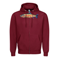 Burgundy Rainbow Trout Zipper Hoodie - LillyAllenDesigns